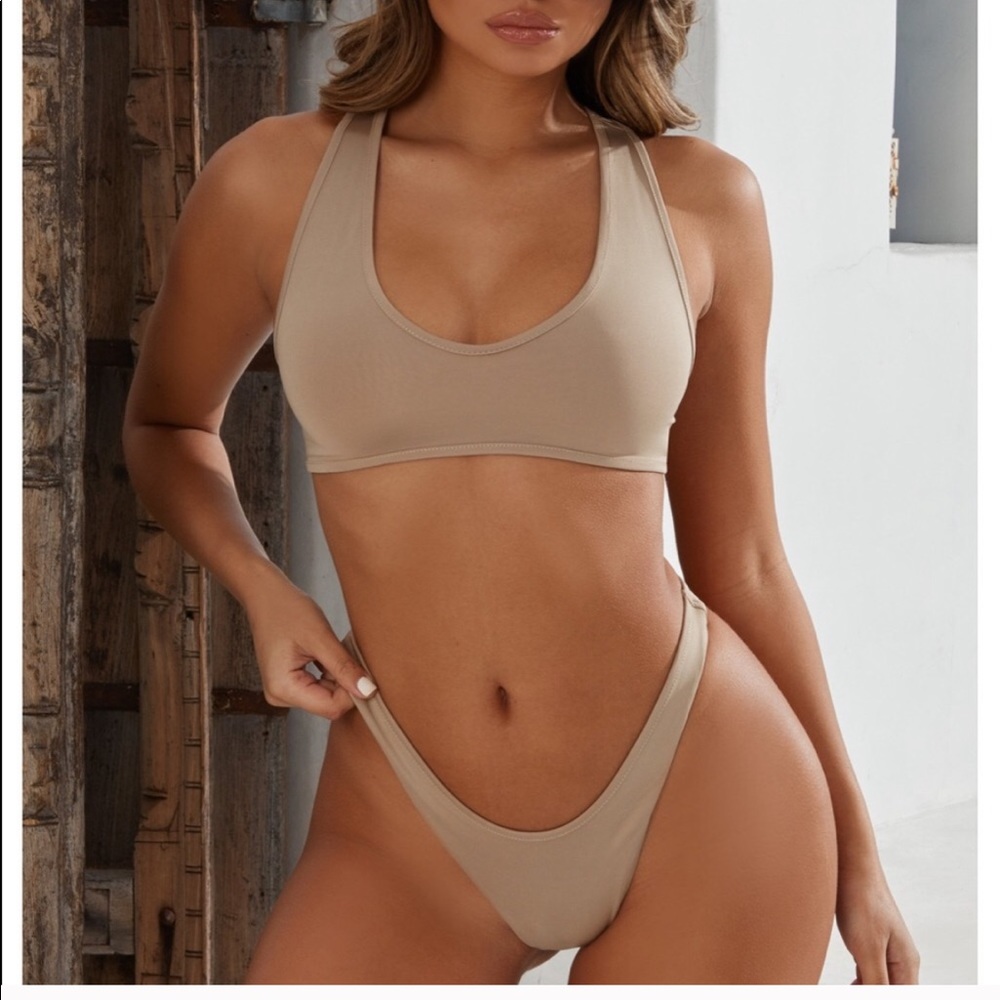 Oh Polly here’s the scoop bikini SET tan